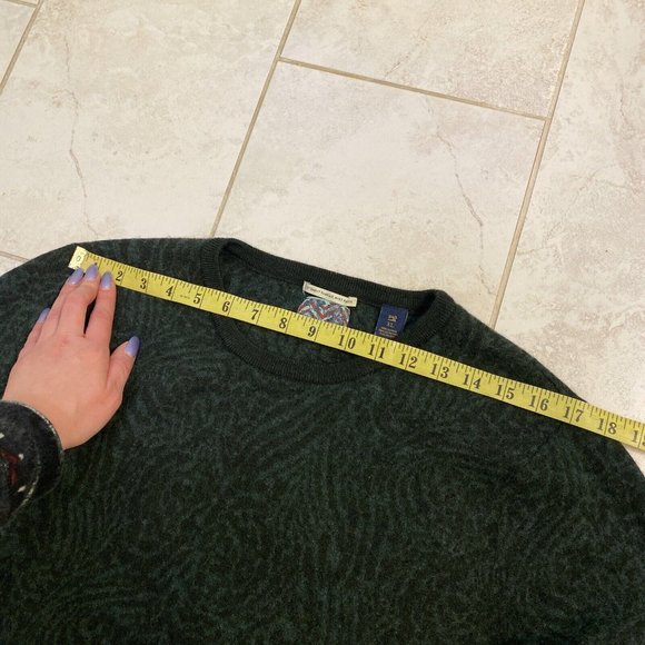 SCOTCH & SODA 100% Merino Wool Sweater XL L Dark Green Geometric Pattern - Picture 10 of 16